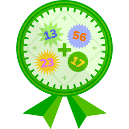 Badge illustration Adding up to four 2-digit numbers