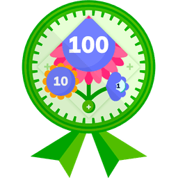 Badge illustration Adding 1s, 10s, and 100s