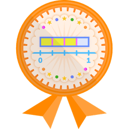 Badge illustration Fractions on the number line