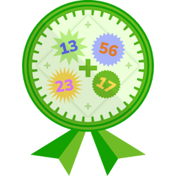Badge illustration Adding up to four 2-digit numbers
