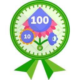 Badge illustration Adding 1s, 10s, and 100s