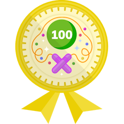 Badge illustration Skip counting by 100s