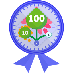Badge illustration Subtracting 1s, 10s, and 100s