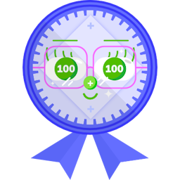 Badge illustration Visually adding within 100