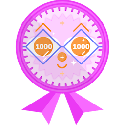 Badge illustration Visually adding within 1000