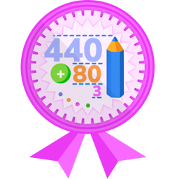 Badge illustration Estimate to add multi-digit numbers