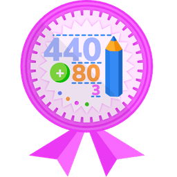 Badge illustration Estimate to add multi-digit numbers