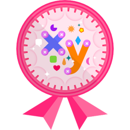 Badge illustration Letters and symbols in multiplication