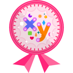 Badge illustration Letters and symbols in multiplication