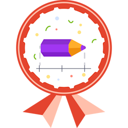 Badge illustration Line plots with fractions